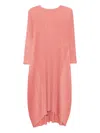 Issey Miyake Pleated Midi Dress In Pink