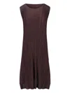 Issey Miyake July Midi Dress Round Neckline In Animal Print