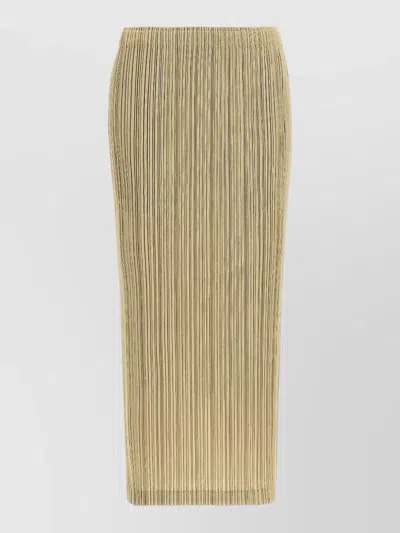 Issey Miyake Pleated Midi Skirt In Brown