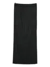 Issey Miyake Pleated Straight Skirt In Black