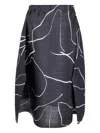 Issey Miyake Pleated Midi Skirt In Black