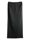 Issey Miyake Pleated Midi Skirt In Black