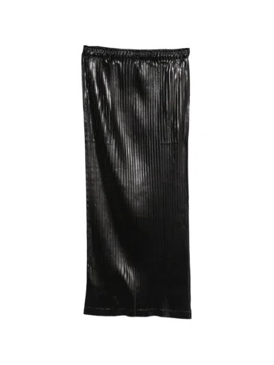 Issey Miyake Pleated Midi Skirt In Black