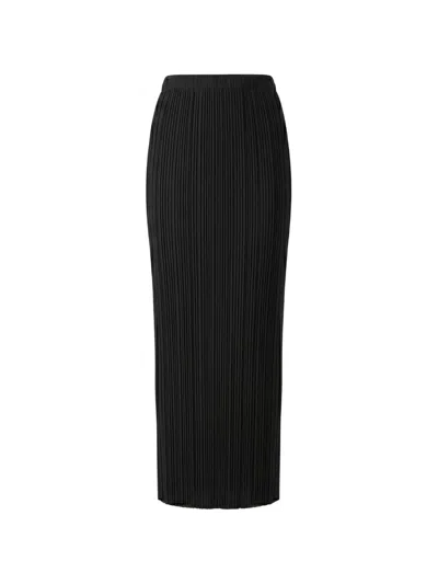 Issey Miyake Pleated Midi Skirt In Black