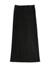 Issey Miyake Pleated Midi Skirt In Black