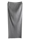 Issey Miyake Pleated Midi Skirt In Gray
