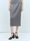 Issey Miyake Pleated Midi Skirt In Grey