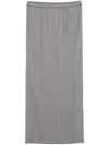 Issey Miyake Pleated Midi Skirt In Grey