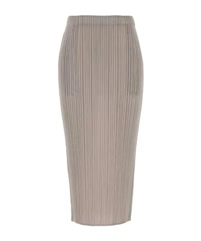 Issey Miyake Pleated Midi Skirt In Multi