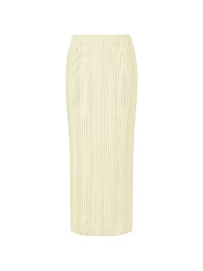Issey Miyake Beige Monthly Colors December Maxi Skirt In Yellow