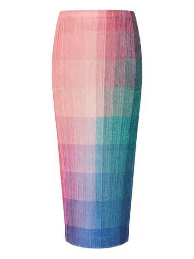 Issey Miyake Pleated Midi Skirt In Pink