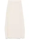 Issey Miyake Pleated Midi Skirt In White