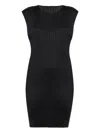 Issey Miyake Basic Mini Pleats Black Dress In Schwarz