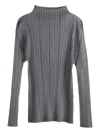 Issey Miyake Pleated Mock-neck Top In Gray