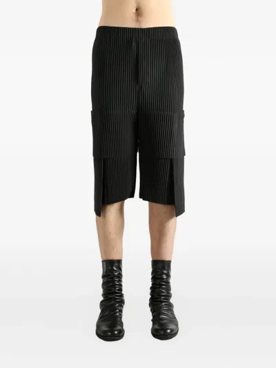 Issey Miyake Pleated Multi-pocket Trousers In Black