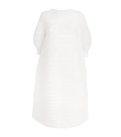 Issey Miyake Pleated Mushroom Dress In White