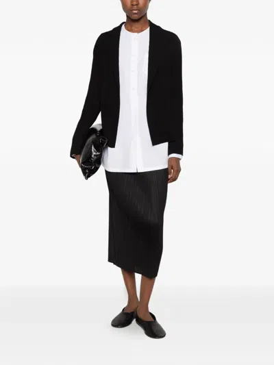 Issey Miyake Pleated Notch-lapel Jacket In Black