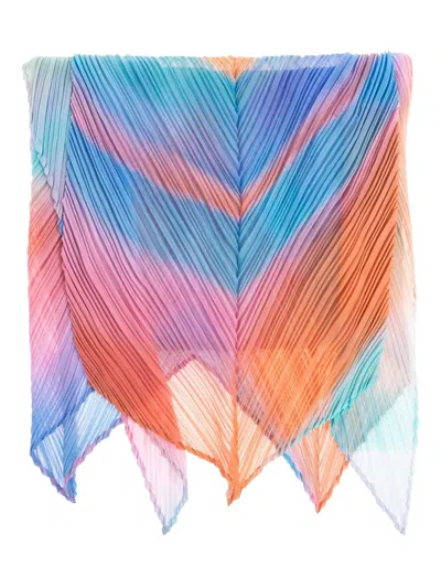 Issey Miyake Pleated Ombre Scarf In Multi
