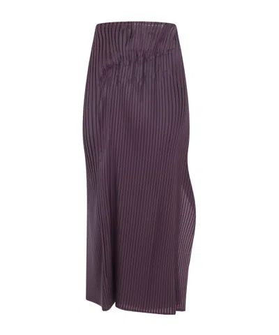 Issey Miyake Pleated On Pleats Long Skirt In Purple