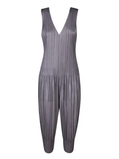 Issey Miyake Pleated One-piece Jumpsuit In Grey