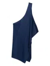 Issey Miyake Pleated One-shoulder Top In Blue