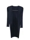 Issey Miyake Pleated Open-front Cardigan In Black