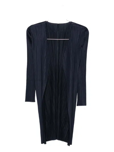 Issey Miyake Pleated Open-front Cardigan In Black