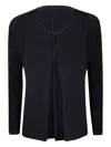 Issey Miyake Pleated Open-front Cardigan In Black