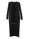 Issey Miyake Pleated Open-front Cardigan In Black
