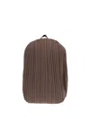 Issey Miyake Pleated Oval Backpack In Brown