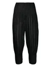 Issey Miyake Pleated-panel Trousers In Black