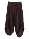 Issey Miyake Pleated Panelled Trousers In Brown