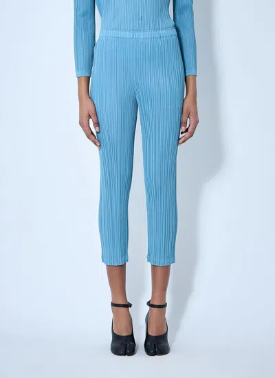 Issey Miyake Pleated Pants In Blue