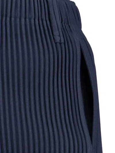 Issey Miyake Pleated Pants In Blue