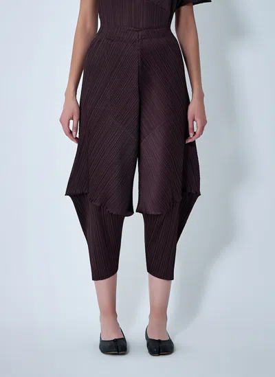 Issey Miyake Pleated Pants In Brown