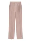 Issey Miyake High-waisted Pleated Trousers With Straight Leg Silhouette In Pink