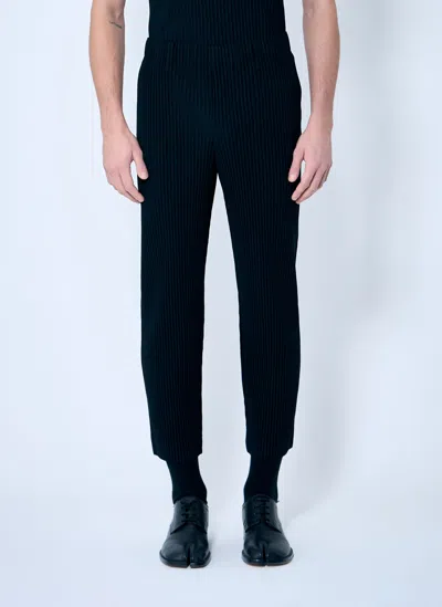 Issey Miyake Pleated Pants With Belt Loops In Black