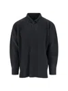 Issey Miyake Pleated Polo Shirt In Black
