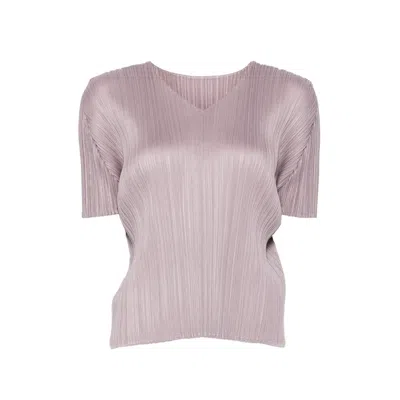 Issey Miyake Pleated Polyester Shirt In Pink