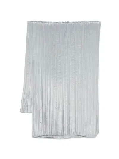 Issey Miyake Pleated Poncho In Gray