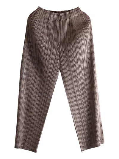 Issey Miyake Pleated Pp58jf382 Trousers In Brown