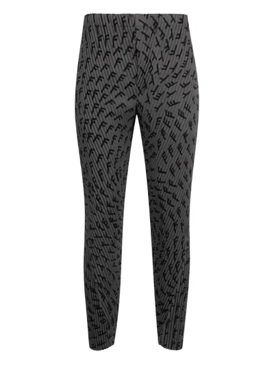 Issey Miyake Pleated Printed Trousers In Gray