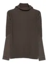Issey Miyake Pleated Roll-neck Top In Green