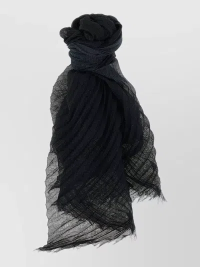 Issey Miyake Pleated Scarf In Black