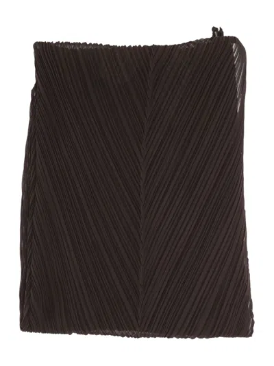 Issey Miyake Pleated Scarf In Brown