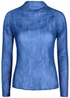Issey Miyake Pleated Sheer Chiffon Top In Blue