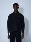 Issey Miyake Pleated Zip-up Jacket In Blue