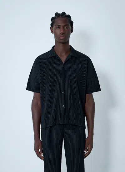 Issey Miyake Pleated Shirt In Black