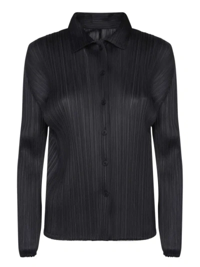 Issey Miyake Pleated Shirt In Black