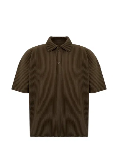 Issey Miyake Pleated Shirt In Brown